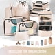 thumbnail image 2 of Set Packing Cubes Veken de 8 unidades para equipaje con neceser, color crema, 2 of 6