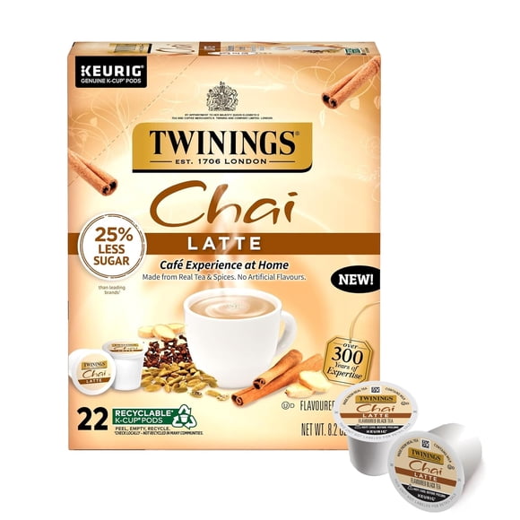 Tea Twinings Chai Latte Black Tea K-Cup en cápsulas 22 unidades