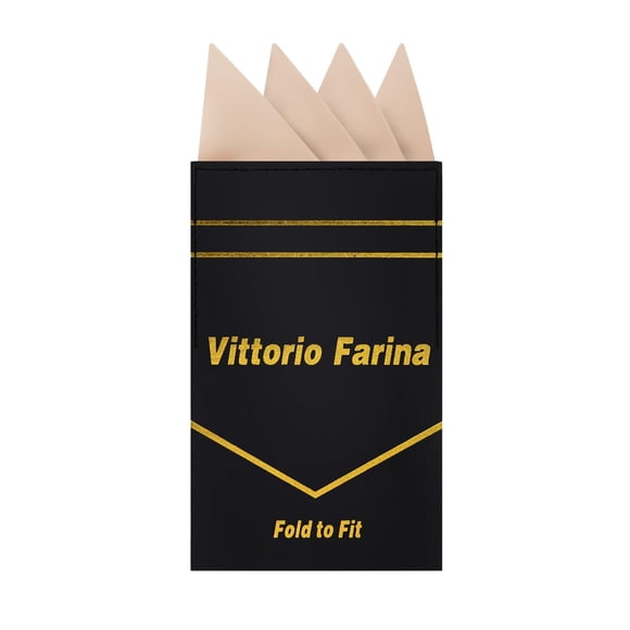 Pañuelo de bolsillo Vittorio Farina 8 cm × 17 cm topo preplegado