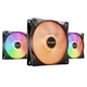 thumbnail image 1 of Pack de 3 Ventiladores 120mm Light Wings LX HS, ARGB, 2100rpm, 2.51mmH2O, Color Negro, 1 of 3