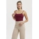 thumbnail image 1 of Polera Peto Mujer Crop Rib Vino Oscuro, 1 of 4