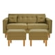 thumbnail image 1 of Sofa New Retro 3c + 2 Pouf Felpa 04 Verde Musgo, 1 of 6