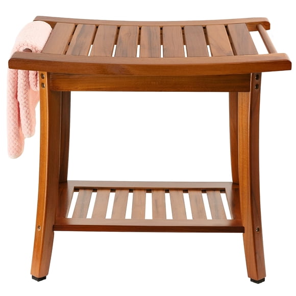 Banco de Ducha de Teca para Seguridad en el Baño Utoplike 56x33x47 cm