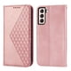 thumbnail image 1 of Funda Flip FOXDOCK para Samsung Galaxy S21 Plus , Estilo Billetera con Diseño Rombo, Correa de Mano y Soporte, Uso Diario, 1 of 6