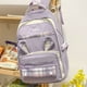 thumbnail image 4 of Kawaii Plaid Bunny Ears Backpack, Cute Preppy Style Laptop Schoolbag, Large Capacity Travel Rucksack With Pendant & Badge, 4 of 4