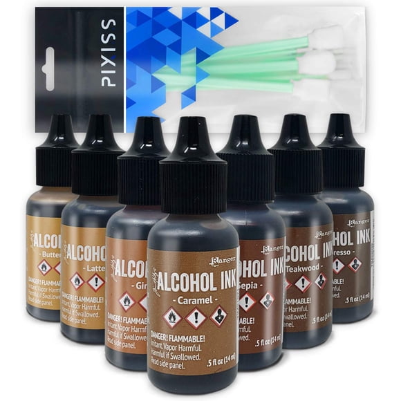 Set de tintas alcohólicas GRAS Art Bundles tonos marrones, 7 unidades