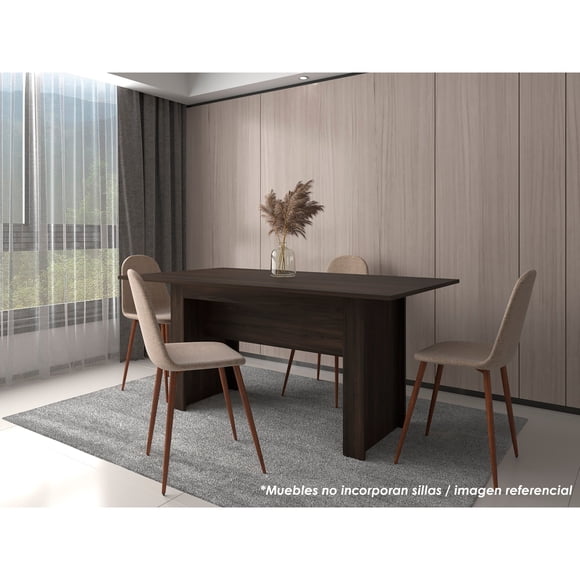 Mesa De Comedor 6 Puestos Classic Café Oscuro 73,9x160x85 Cm