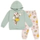 thumbnail image 1 of Set de ropa de Disney Minnie Mouse para niñas pequeñas, forro polar 3T, verde, 1 of 7