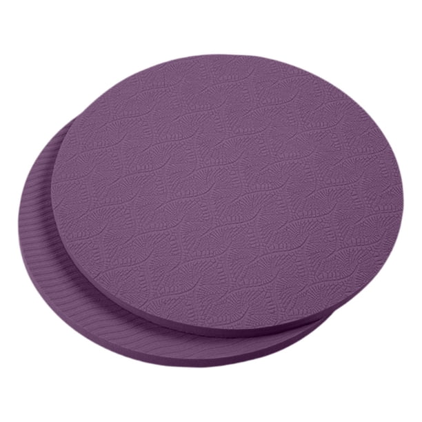 2 rodilleras de apoyo, cojín deportivo redondo de equilibrio de 18 cm, protección antideslizante para rodillas y codos, cojín de entrenamiento portáti Púrpura