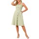 thumbnail image 2 of INSPIRE CHIC Vestido de Verano para Mujer 2026 Casual Cuello Cuadrado Favorecedor Línea A Sin Mangas Vestido de Sol Abotonado Midi Talla M Verde, 2 of 5