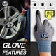 thumbnail image 4 of Guantes de trabajo LIO FLEX Touch Screen NBR Foam, 3 pares, gris, XL, 4 of 5