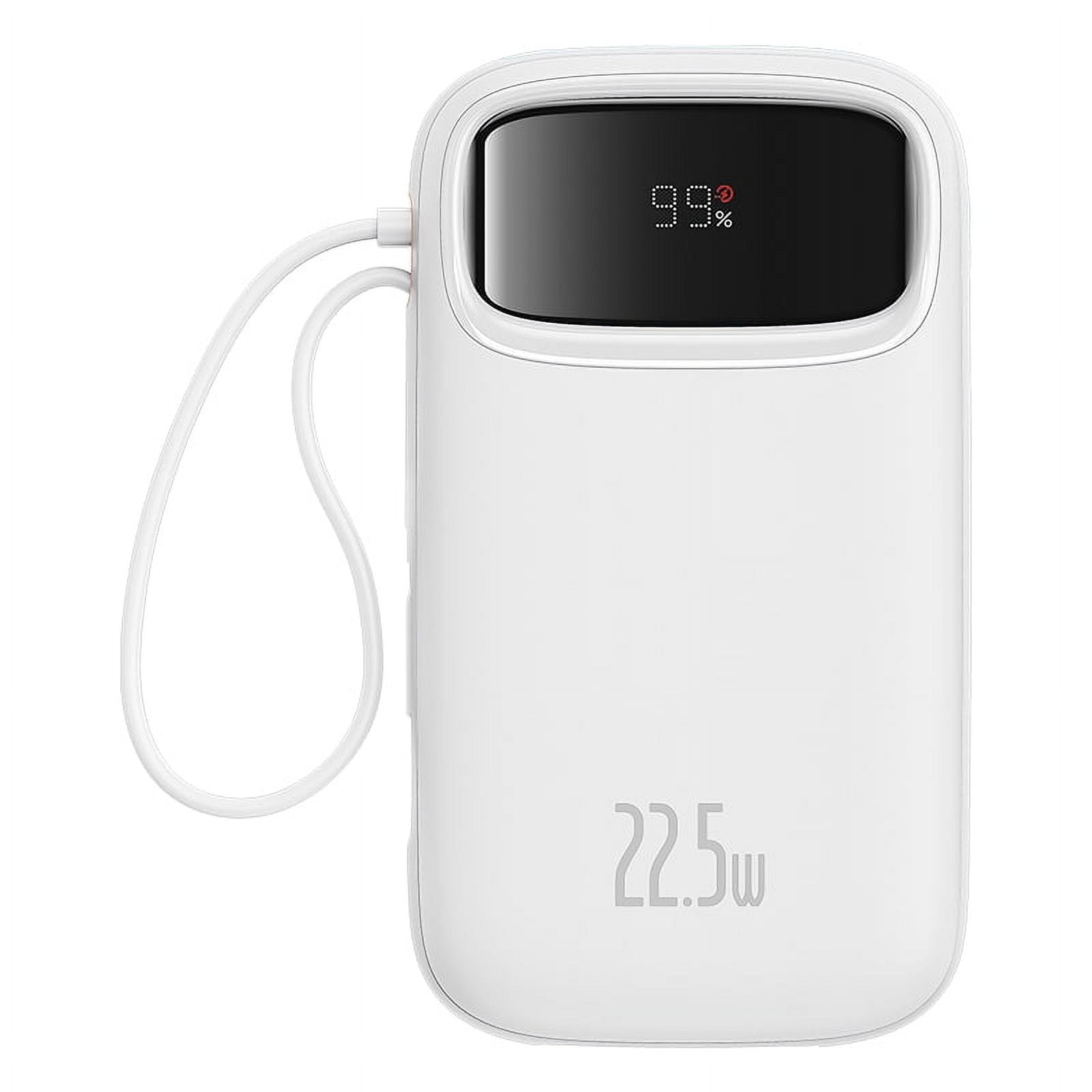 Powerbank Baseus Qpow2 20,000mah 22.5w Con Pantalla Digital Y Cables Lightning/tipo-c - Blanco.