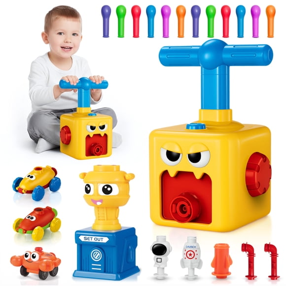 Set De Coche De Globos De Juguete Para Niños Lanzador Amarillo