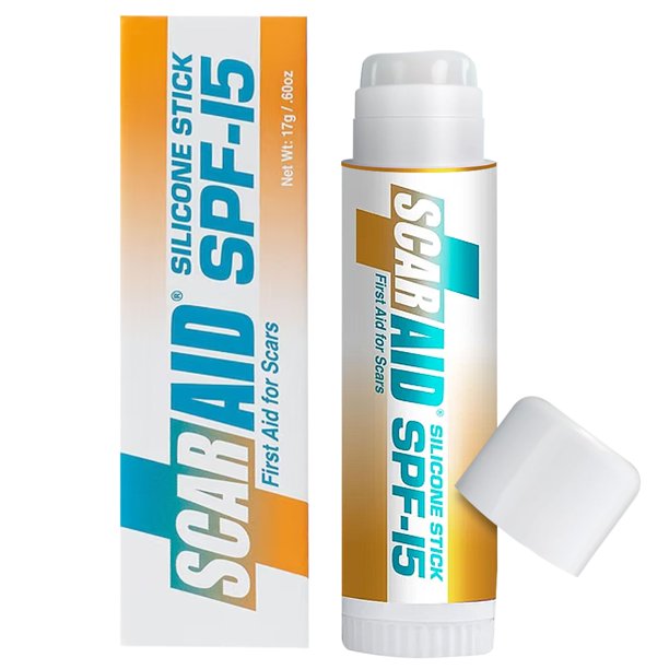 Tratamiento de cicatrices ScarAid SPF-15 en barra de gel de silicona para cicatrices, 17 g