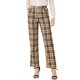 thumbnail image 1 of INSPIRE CHIC Pantalones Largos Rectos con Cintura Elástica de Cuadros para Mujer de Regreso a Clases con Botón y Cremallera XS Negro Caqui, 1 of 7