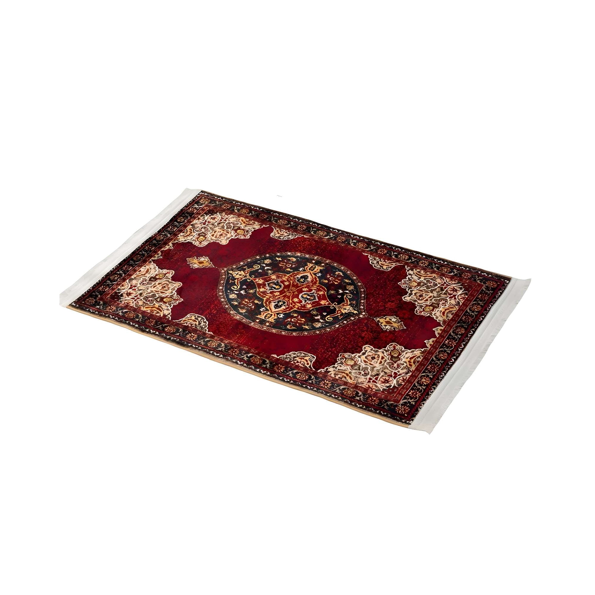 Genérico - Alfombra Decorativa Con Flequillos 80x120 Rojo