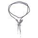 thumbnail image 1 of Hombres vaquero de cuero Rodeo Bolo Tie corbata cordón águila colgante de plata antigua, 1 of 5
