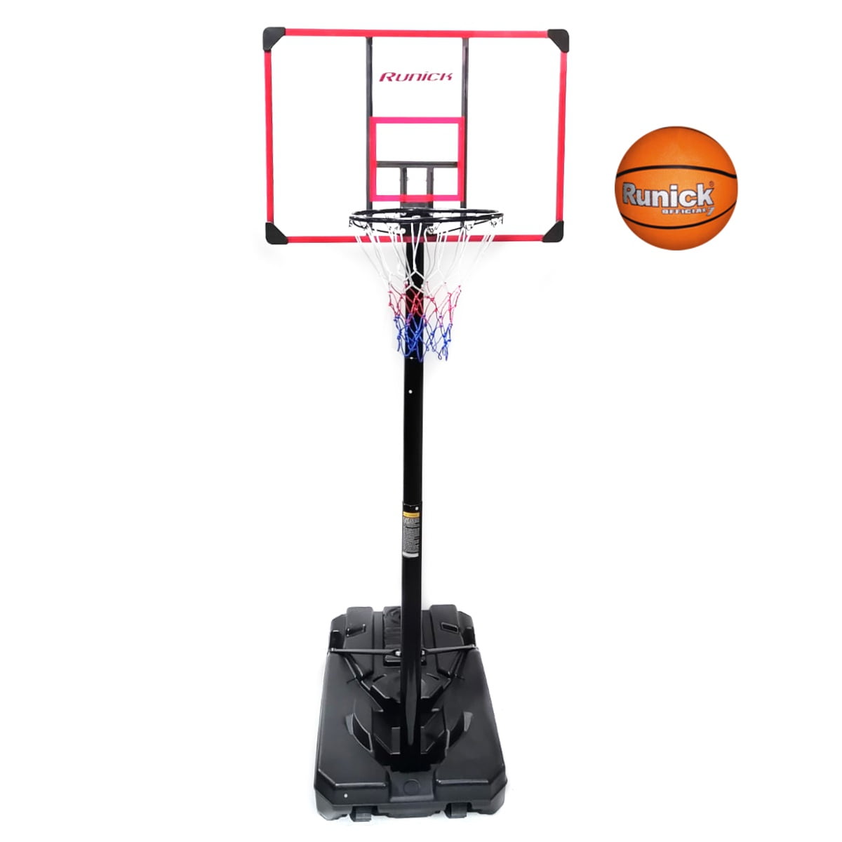 Runick - Torre Basquetbol Oficial Movil Con Tablero Inc Red Alt Max 3 05 Mts