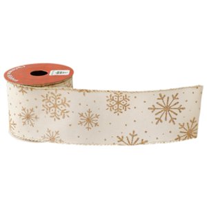 Magideal - Cinta Navideña Con Borde De Alambre, 9,1 M De Longitud, Cinta Navideña Diy, Cinta Para Envolver Regalos Para Hacer Lazos, Tarjetas De Felicitación, Copos De Nieve