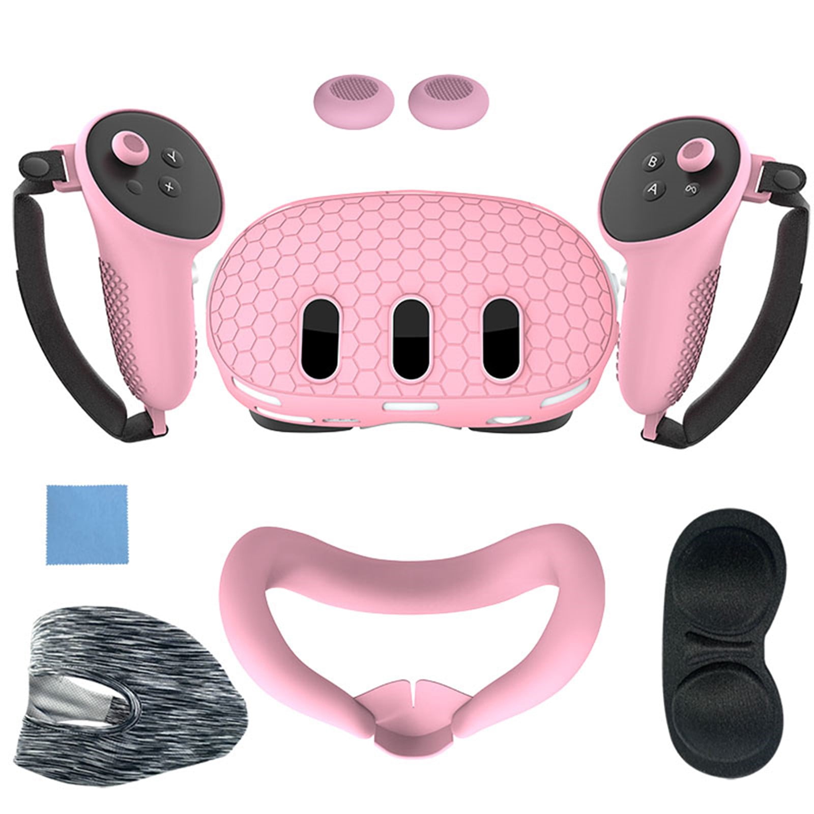 Set De 7 Piezas Accesorios Aaronmei Silicona Rosa Meta Quest 3