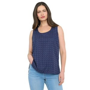 Blusa Mujer Sin Mangas Cuello Redondo Navy Print Corona