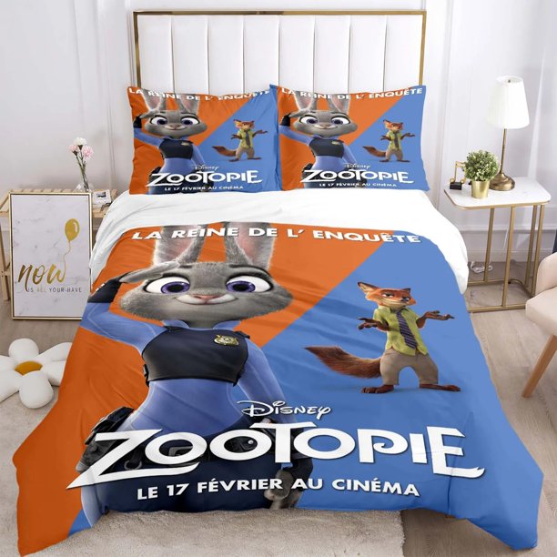 Zootropolis Anime Bedding Set Duvet Cover 100% Polyester Suitable For Children And Adults 2/3Piece Set 1 Quilt Cover Bed Sheets