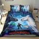 thumbnail image 1 of Cómo entrenar a tu dragón Conjunto de sábanas temático, trío de piezas, cómodo y amigable con la piel, diseño único, regalo de decoración para el hogar para familiares, amigos y fans, 90 cm * 190 cm, 1 of 6