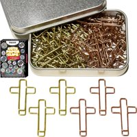 Clips De Papel Daxtril Con Forma De Cruz, 60 Unidades, Oro Y Oro Rosa