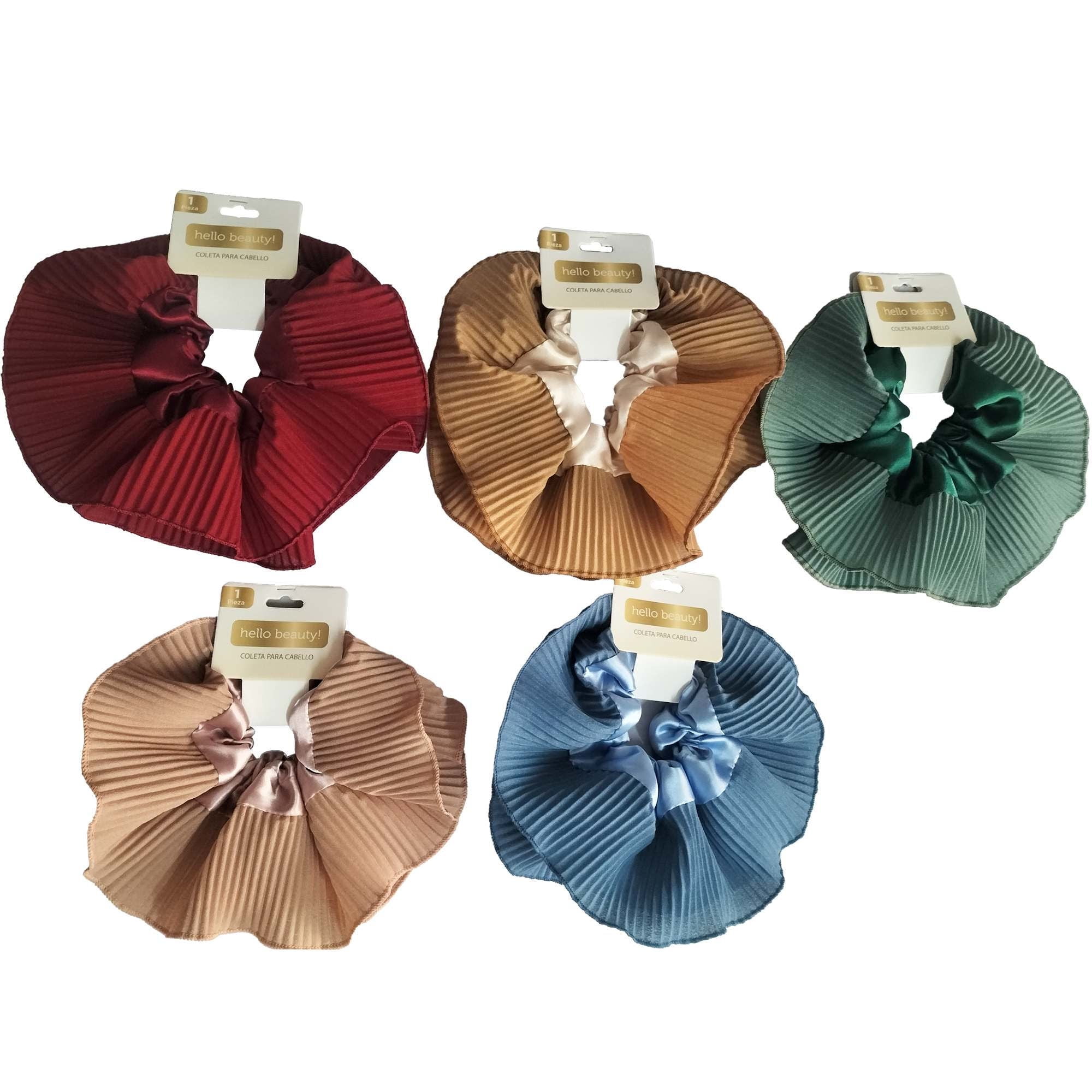 Colet Scrunchie Plisado Solido 1 Un Hello Beauty