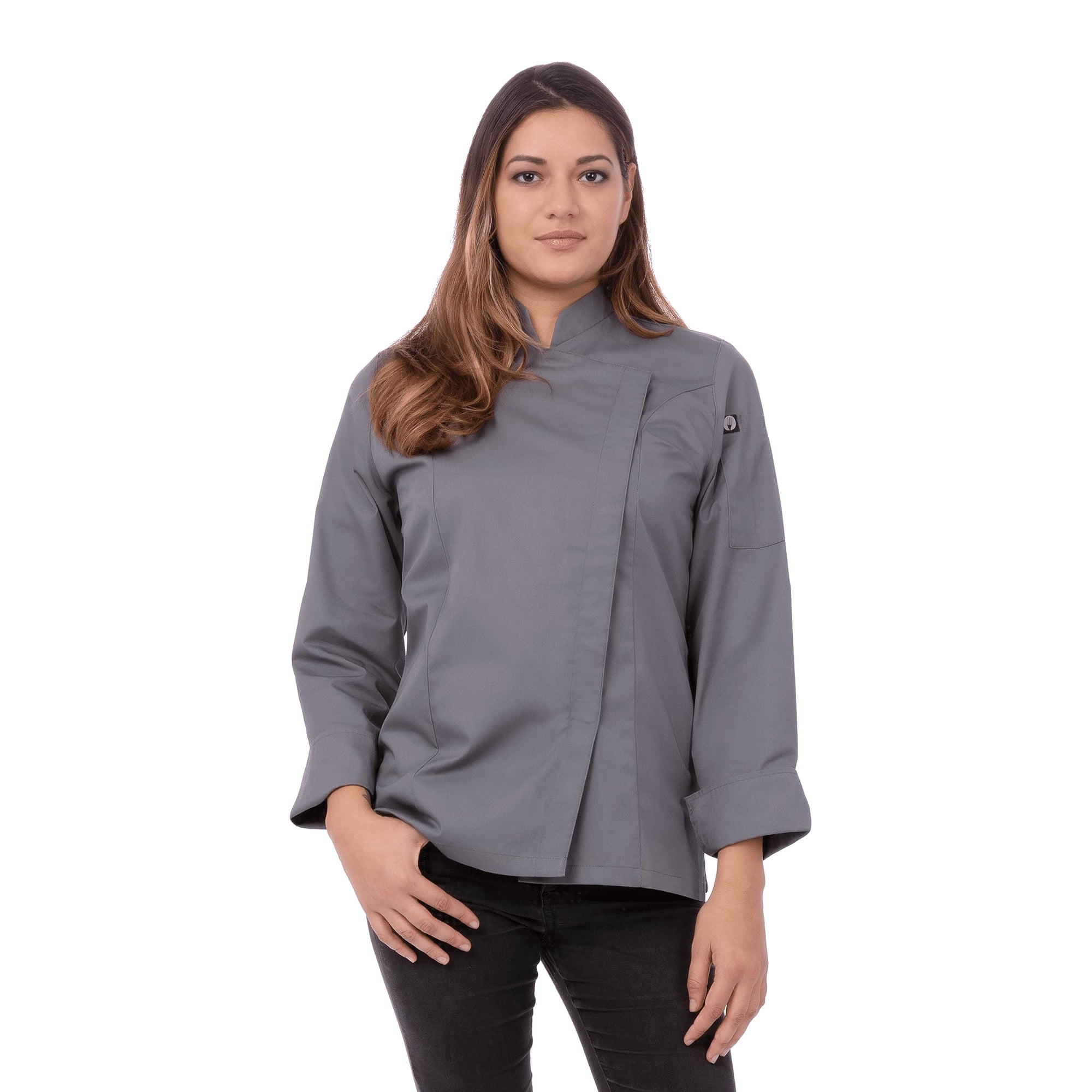 Chaqueta De Chef Mujer Chef Works Lansing Gris Xl