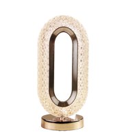 Genérico - Lampara Mesa Forma Ovalada Romantica Cristal Lau