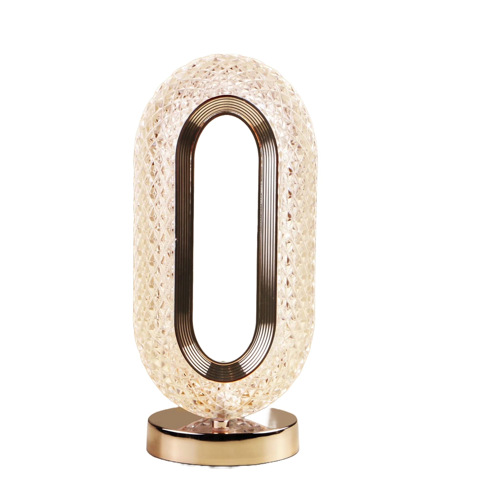 Genérico - Lampara Mesa Forma Ovalada Romantica Cristal Lau