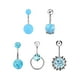 thumbnail image 3 of 5 Anillos Para Ombligo Para Mujer, 1,6 Mm, Acero Inoxidable, Joyería Para Piercing De Ombligo, Color Azul, 3 of 5
