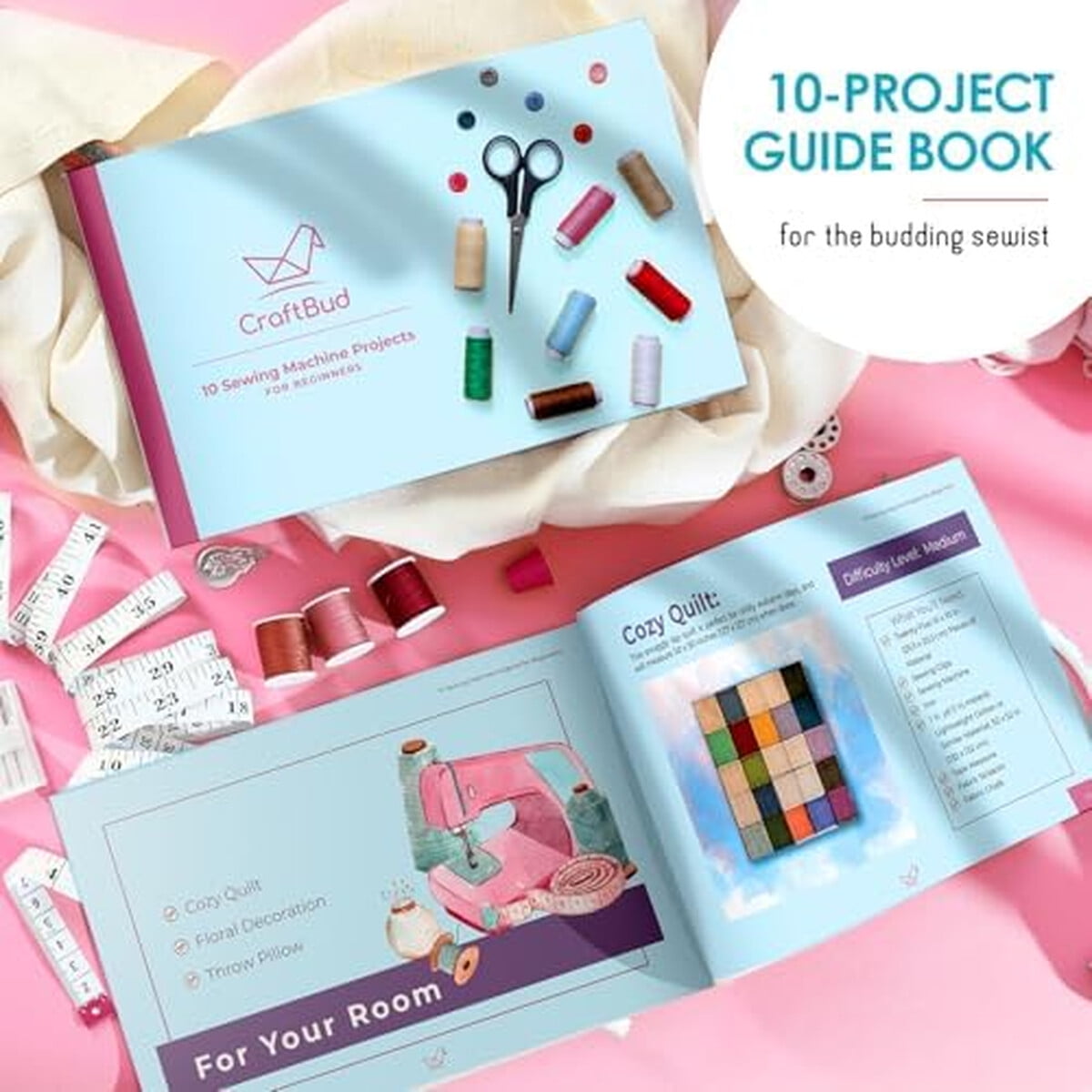 Máquina De Coser Mini Craftbud Kit 122 Piezas Portátil
