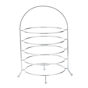 Magideal - Soporte De Exhibición De Mesa De Postres De Acero Inoxidable, Soporte De Exhibición De Dulces De Frutas, Soporte De Exhibición Decorativo De Postres P Argenta De 5 Capas