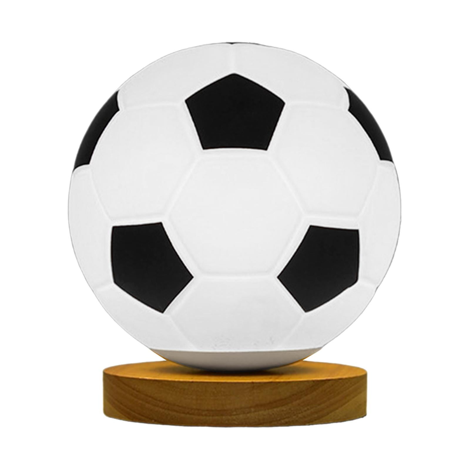 Magideal - Lámpara De Fútbol Con Brillo, Luz Nocturna Ajustable Con Base De Madera, Luz Cálida, Iluminación, Lámpara De Mesa Pequeña, Usb, Regalo , Base Plana