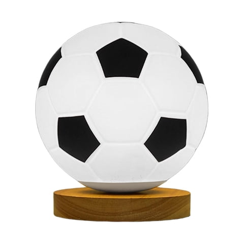 Magideal - Lámpara De Fútbol Con Brillo, Luz Nocturna Ajustable Con Base De Madera, Luz Cálida, Iluminación, Lámpara De Mesa Pequeña, Usb, Regalo , Base Plana