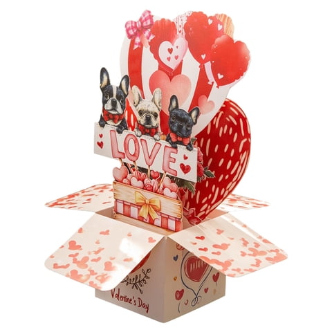 Tarjeta De Felicitación 3D Desplegable Para El Día De San Valentín Con Amor Fiamr