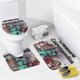 thumbnail image 4 of Comandos criaturas-theme 4-Piece Shower Curtain Set with Rugs, Waterproof Bathroom Decor Set Includes Bath Mat, U-Shaped Rug, Toilet Lid Cover and Curtain with Hooks, 4 of 6