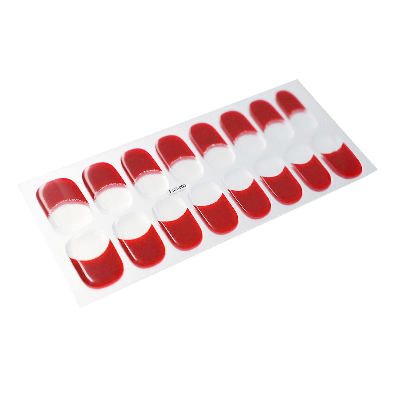 Ioensy - Tiras De Esmalte De Uñas De Gel Curado Pegatinas Para Niñas Salón Tiras De Esmalte De Uñas De Gel Rojo