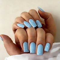 Press On Nails Joyvvew, Cuadrado Mediano, Azul Claro, Para Mujer