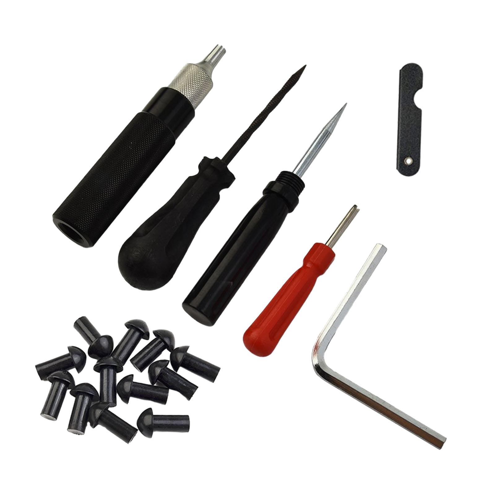 Magideal - Kit De Reparación De Neumáticos, Accesorios, Ligero, Profesional, Multiusos, Práctico, Portátil, Fácil De Usar, Herramienta De Reparación De Neumático