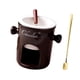 thumbnail image 1 of Taza de fondue con tenedor y cuchara, olla de cerámica para derretir chocolate, olla caliente para dulces de 280 ml para la cocina del hogar, la cena marrón, 1 of 5