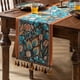 thumbnail image 1 of Camino de mesa retro vintage con borlas - turquesa, 1 of 3