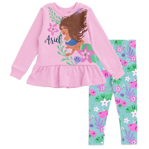 Conjunto de atuendo Disney Little Mermaid Ariel para niñas pequeñas 4T