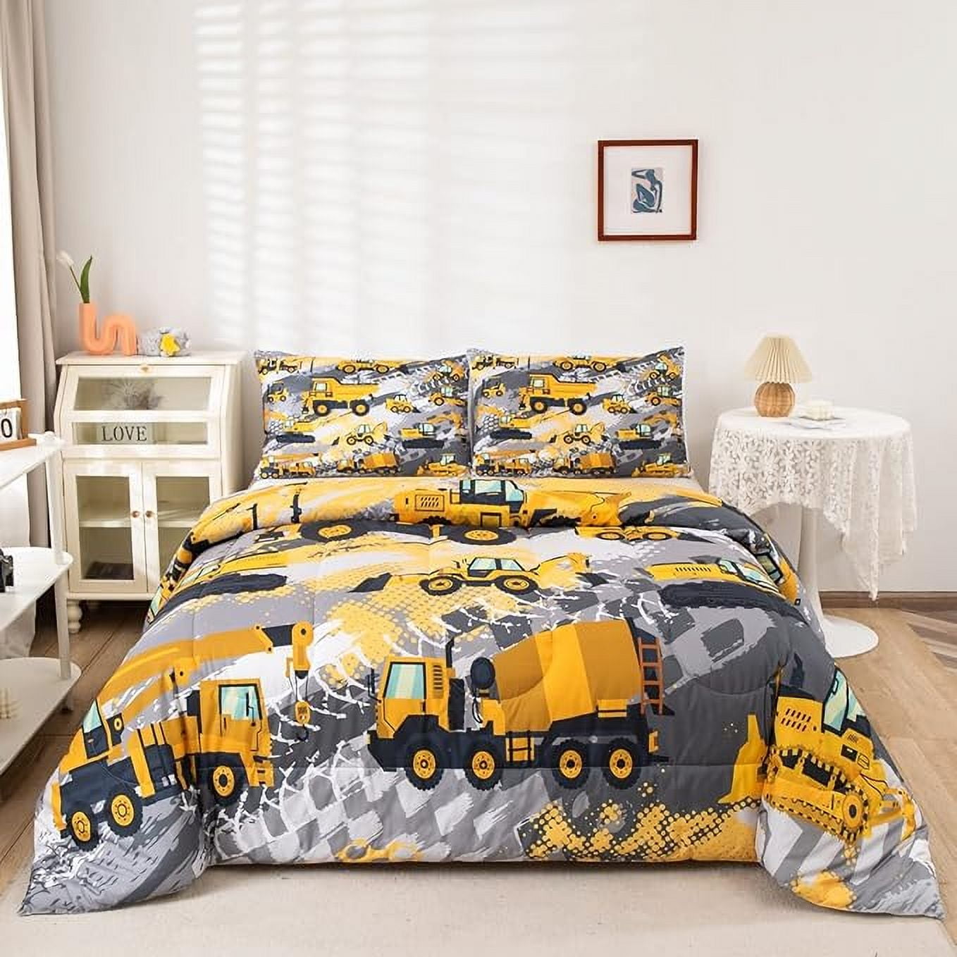 Milsleep - Feelyou Boys Construction Bedding Set Full Size Comforter For Boys Kids Tractor