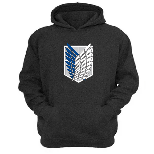 Genérico - Polerón Canguro Attack On Titan Gris Oscuro Talla S Unisex