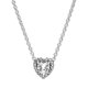 thumbnail image 1 of Collar Pandora Jewelry con forma de corazón elevado, circonita plateada, 60 cm, 1 of 5