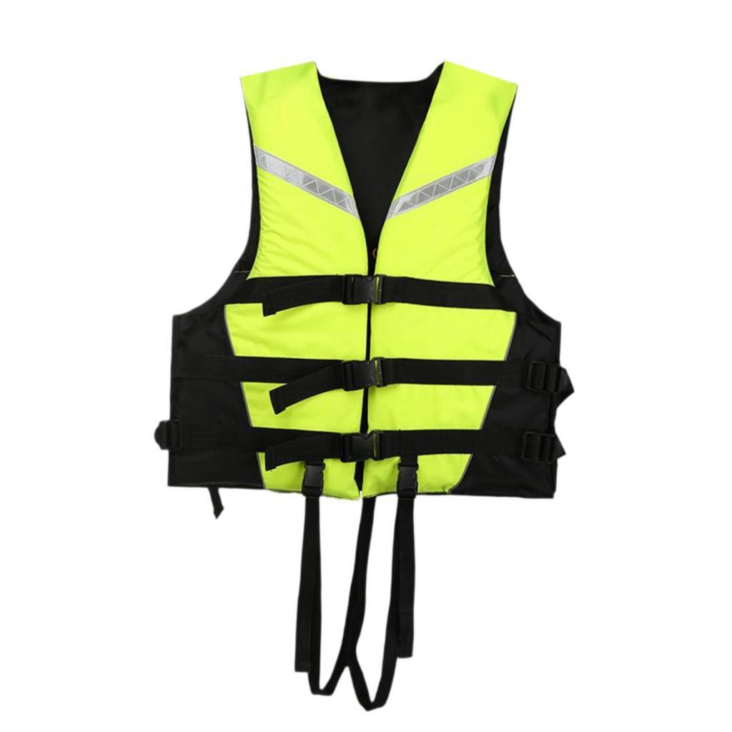 Ioensy - Chaleco Salvavidas Con Bandas Reflectantes Para Natación, Tubing Y Deportes Acuáticos, Talla S, Verde Fluorescente.