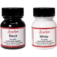Pintura Acrílica Para Cuero Angelus Negro Y Blanco Resistentes Al Agua 30 Ml